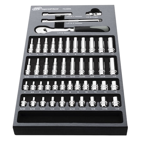 Ingersoll-Rand 47 Piece 1/4 Inch Drive SAE/Metric Master Socket and Accessory Set 752000